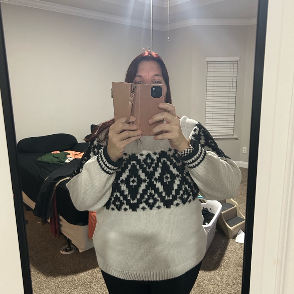 White Fairisle sweater